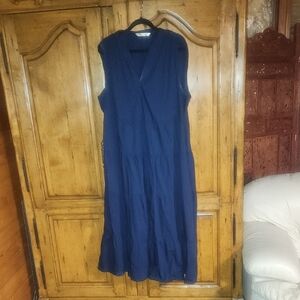 Eshakti Cotton Empire Tiered Dress Navy Nwot Size 2X